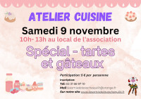 Atelier cuisine de la Vache qui Lit :  spécial "tarte et gâteaux" 